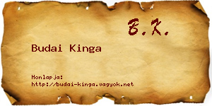 Budai Kinga névjegykártya